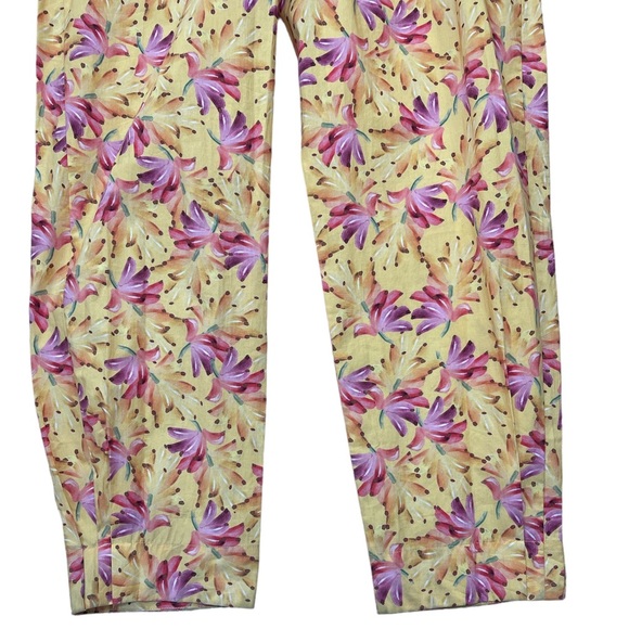 Farm Rio Banana Sunshine Bow Top Jumpsuit Strappy Yellow Boho Print Womens Large - Picture 10 of 16